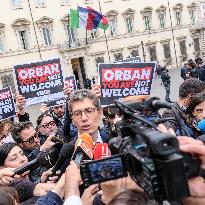 Protest Against Viktor Orban's Italy Visit - Rome