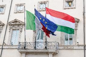 Geogia Meloni Meets With Hungarian PM Viktor Orban - Rome