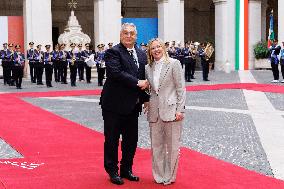 Geogia Meloni Meets With Hungarian PM Viktor Orban - Rome