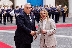 Geogia Meloni Meets With Hungarian PM Viktor Orban - Rome