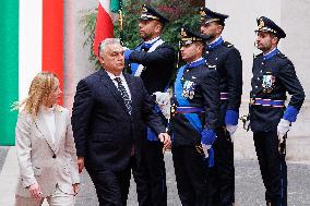 Geogia Meloni Meets With Hungarian PM Viktor Orban - Rome