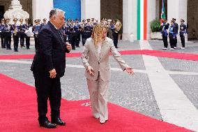 Geogia Meloni Meets With Hungarian PM Viktor Orban - Rome