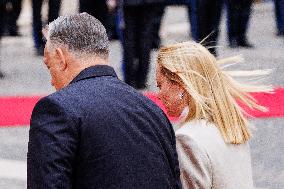 Geogia Meloni Meets With Hungarian PM Viktor Orban - Rome