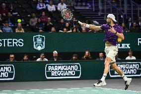 Giovanni Mpetshi Perricard vs Grigor Dimitrov at Rolex Paris Masters 2025 in Paris FA