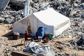 Destroyed Buildings In Jabalia Refugee Camp - Gaza