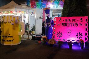 Cardboard Skulls Decorate Tlahuac Streets - Mexico City