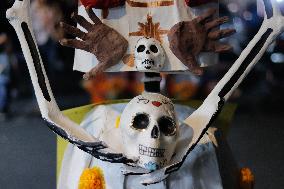 Cardboard Skulls Decorate Tlahuac Streets - Mexico City