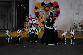 Cardboard Skulls Decorate Tlahuac Streets - Mexico City