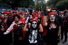Mega Procession of the Catrinas for Day of the Dead - Mexico City