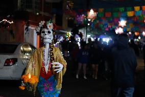 Cardboard Skulls Decorate Tlahuac Streets - Mexico City