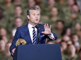 U.S. Secretary of Defense Hegseth at Yokosuka base