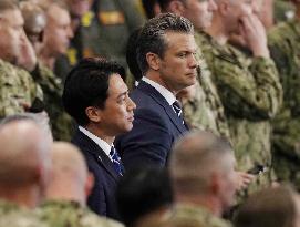 Japan, U.S. defense chiefs at Yokosuka base