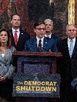 Speaker Johnson Marking The 28th day of the US Government Shutdown - Washington DC