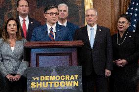 Speaker Johnson Marking The 28th day of the US Government Shutdown - Washington DC