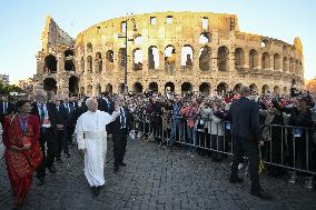 Pope Leo XIV At Meeting For Peace At The Colosseum - Rome