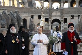 Pope Leo XIV At Meeting For Peace At The Colosseum - Rome