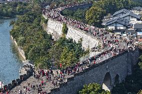 Climbing Heights on The Double Ninth Festival in Nanjing
