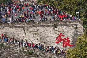 Climbing Heights on The Double Ninth Festival in Nanjing