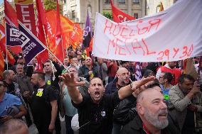 Metal Sector Protests Against UPM in Barcelona - Spain