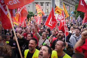 Metal Sector Protests Against UPM in Barcelona - Spain