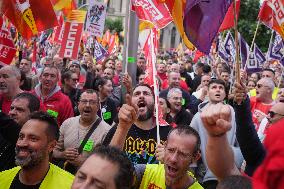 Metal Sector Protests Against UPM in Barcelona - Spain