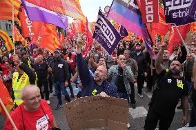 Metal Sector Protests Against UPM in Barcelona - Spain