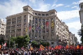 Metal Sector Protests Against UPM in Barcelona - Spain