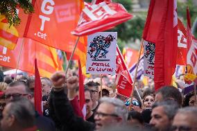 Metal Sector Protests Against UPM in Barcelona - Spain