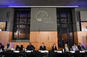 Emmanuel Macron at the 8th edition of Paris Peace Forum at Palais Chaillot in Paris FA