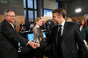 Emmanuel Macron at the 8th edition of Paris Peace Forum at Palais Chaillot in Paris FA