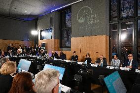 Emmanuel Macron at the 8th edition of Paris Peace Forum at Palais Chaillot in Paris FA