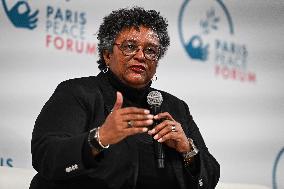 Emmanuel Macron at the 8th edition of Paris Peace Forum at Palais Chaillot in Paris FA