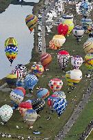 Hot air balloon festival in southwestern Japan