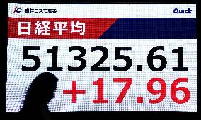 Nikkei index hits record closing high