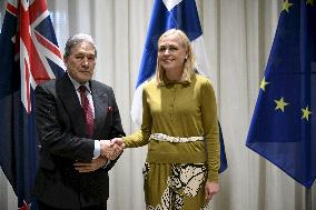 Foreign Minister of New Zealand Winston Peters on a visit in Finland