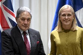 Foreign Minister of New Zealand Winston Peters on a visit in Finland