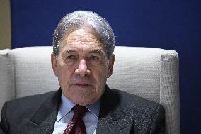 Foreign Minister of New Zealand Winston Peters on a visit in Finland