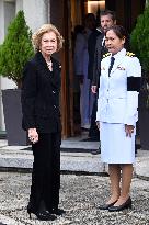 Queen Sofia Signs Condolence Book For Queen Sirikit - Spain