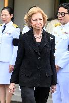 Queen Sofia Signs Condolence Book For Queen Sirikit - Spain