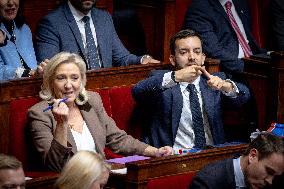Parliamentary window of the Rassemblement National at the National Assembly - Paris AJ