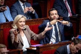 Parliamentary window of the Rassemblement National at the National Assembly - Paris AJ