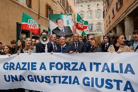 Forza Italia's Flash Mob in Front of The Senate - Rome