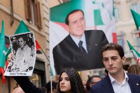 Forza Italia's Flash Mob in Front of The Senate - Rome