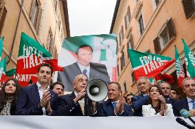 Forza Italia's Flash Mob in Front of The Senate - Rome
