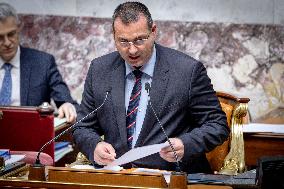 Parliamentary window of the Rassemblement National at the National Assembly - Paris AJ
