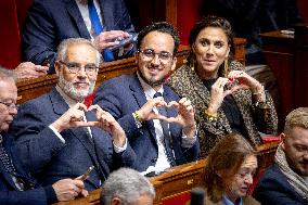 Parliamentary window of the Rassemblement National at the National Assembly - Paris AJ