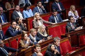Parliamentary window of the Rassemblement National at the National Assembly - Paris AJ