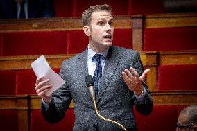 Parliamentary window of the Rassemblement National at the National Assembly - Paris AJ