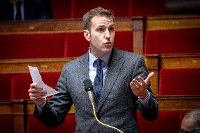 Parliamentary window of the Rassemblement National at the National Assembly - Paris AJ