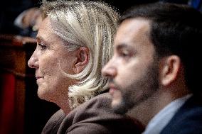 Parliamentary window of the Rassemblement National at the National Assembly - Paris AJ